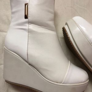 White-Off-White Heeled Boots