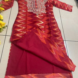 Varanga Orange Festive Kurta