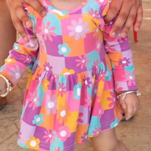 100% Cotton Frock And Onesies Combo