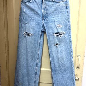 H&M Distressed Wide Legged Jeans