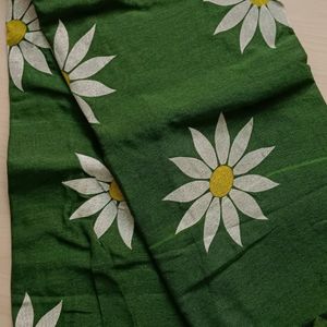 Floral Print Sunflower Saree