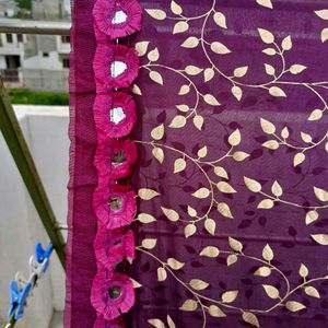 Wine Colour Saree