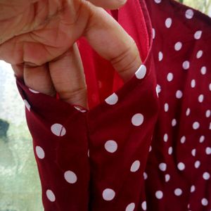 Maroon Polka Dot Dress