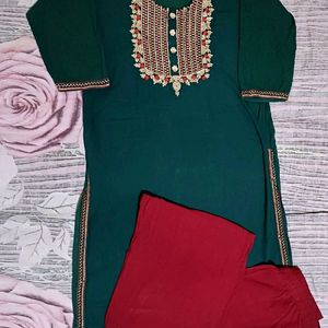 Green Kurta Set