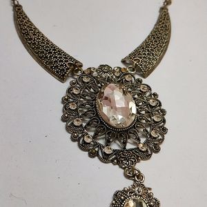 Silver Stoned Necklace