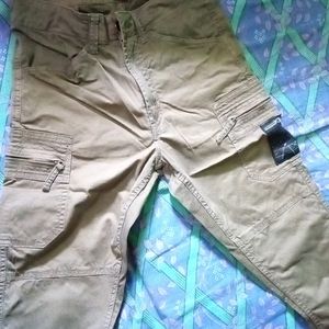 KRA men olive green straight fit cargo trouser