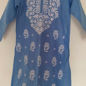 Blue Chikenkari Kurti