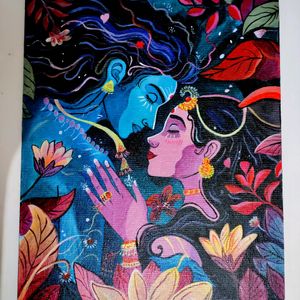 Customise Radha Krishna Canvas Painting