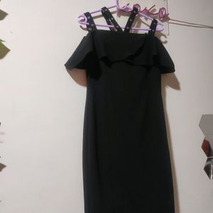 Black Knee Length Party Wear Dress