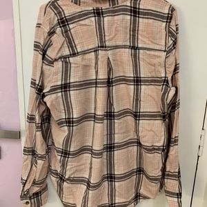 oversized pink and grey checkered shirt