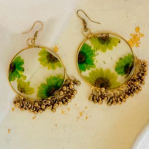 Lightweight Resin Round Gold Jhumkaa