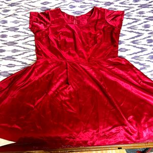 Blood Red Colour Short Dress 👗