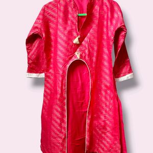 Pink Embellished Festive Gorgeous Cotton Kurti