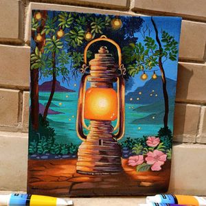 Lantern Painting On Sheet