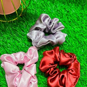 3 Satin Scrunchies