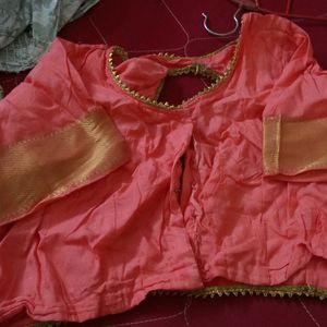 Silk Border Blouse Like New