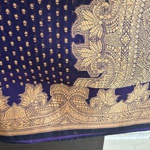 Blueish Purple Orgenza Saree