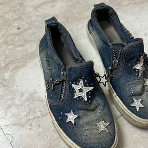 Stylish Denim Shoes For Kids Girls