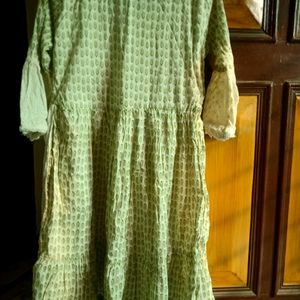 Chickankari Printed Frok Style Kurti