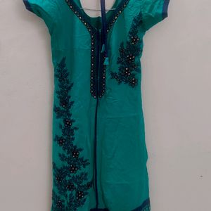 Beautiful Peacock Colour Kurti