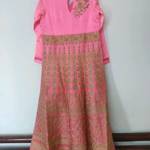 Heavy Worked Gown With Leggings And Dupatta