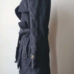 Black Korean Thrifted Overcoat