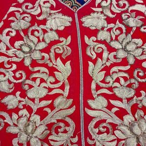 Beautiful Red Bridal Kurta With All Over Heavy Wor