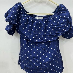 2 Top-1 Blue Polka Dot N 2nd Floral