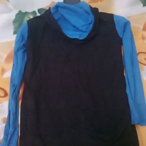 Black And Blue Hoodie Tishirt Fir Summer