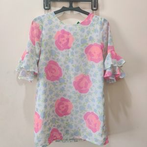 Straight Cut Frock For 5-6 Yrs Old Girls