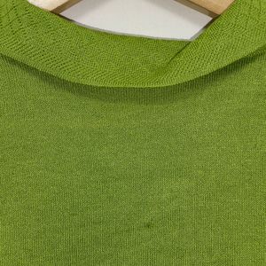 Trendy New Parrot Green Cotton Top For Women