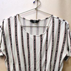 Max Black Strip White Formal Top (Women)