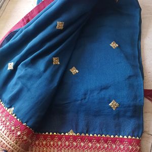 Blue Heavy Work Saree