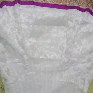 Cotton Super Net Gown Osscinally White Colour