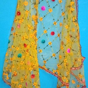 Haldi Embroidery Suit With Dubatta