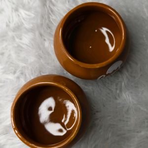 Ceramic Matka Kulfi Pots (Set Of 2)