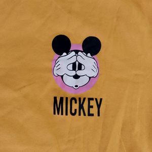 Yellow Crop Mickey Tshirt