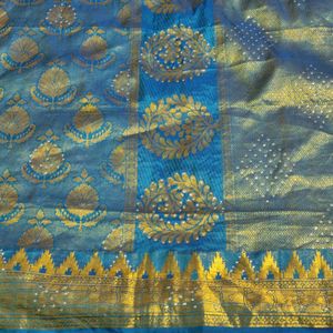 Blue Bridal Kanchipuram Saree