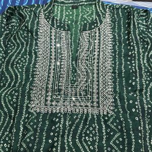 Green Party Wear Kurta