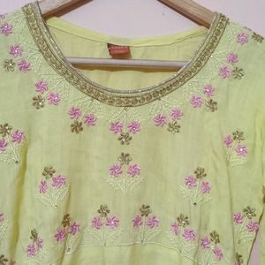 Elegant Yellow Colour Long Anarkali Suit For Women