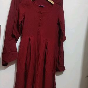 Maroon Kurti Plazo Set For Girl 30 Bust