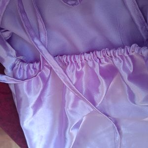 Satin Lavender Shiny Dress For Women