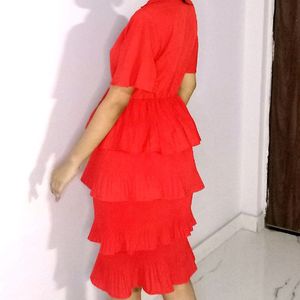 Doll Like Beautiful Bright Red Tier Dress