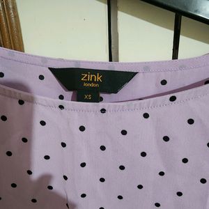 Zink London Lavender Polka Dots Top