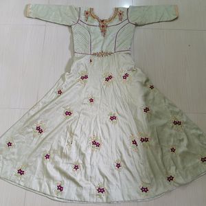 Elegant Embroidery Anarkali Dress, Matching Dupata