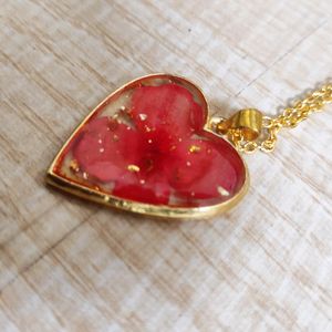 Resin Heart Chain With Petals