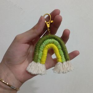 Handmade Macrame Rainbow Keychain