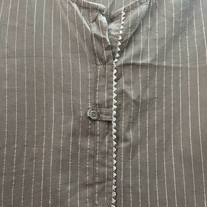 Grey Silver Stripped Kurti