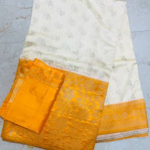 Offwhite Art Silk Saree