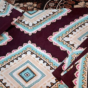 BRAND NEW ROYALE DOUBLE BEDSHEET ROYAL PRINT ABSTRACT DESIGN GLACE COTTON